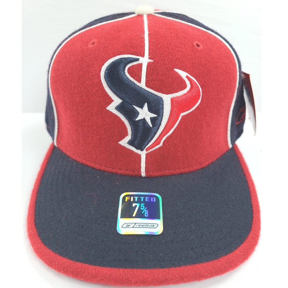Vintage Reebok Houston Texans Fan NFL Fitted Hat 7 5/8 Wool Football Sportswear